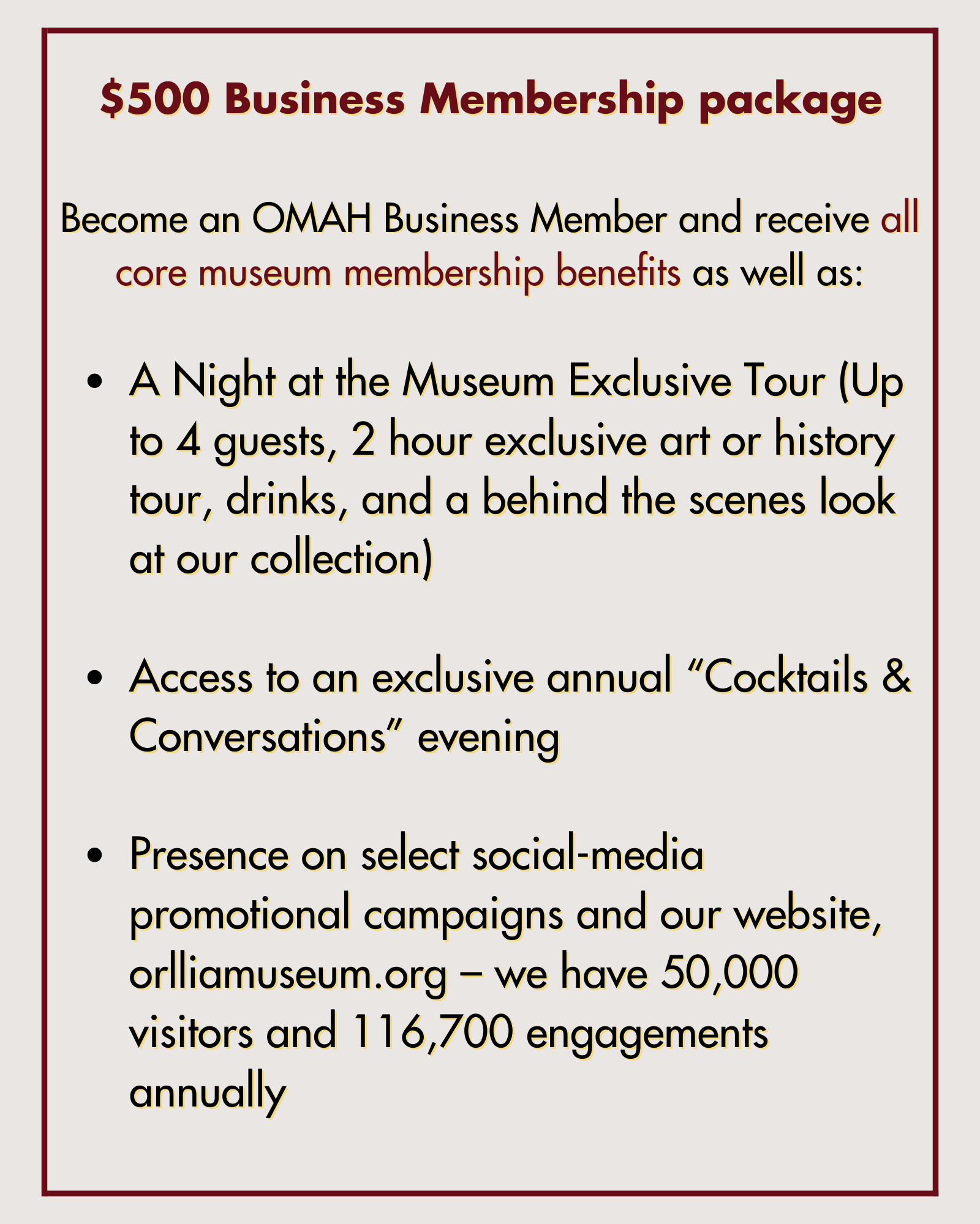 Corporate benefits (1)