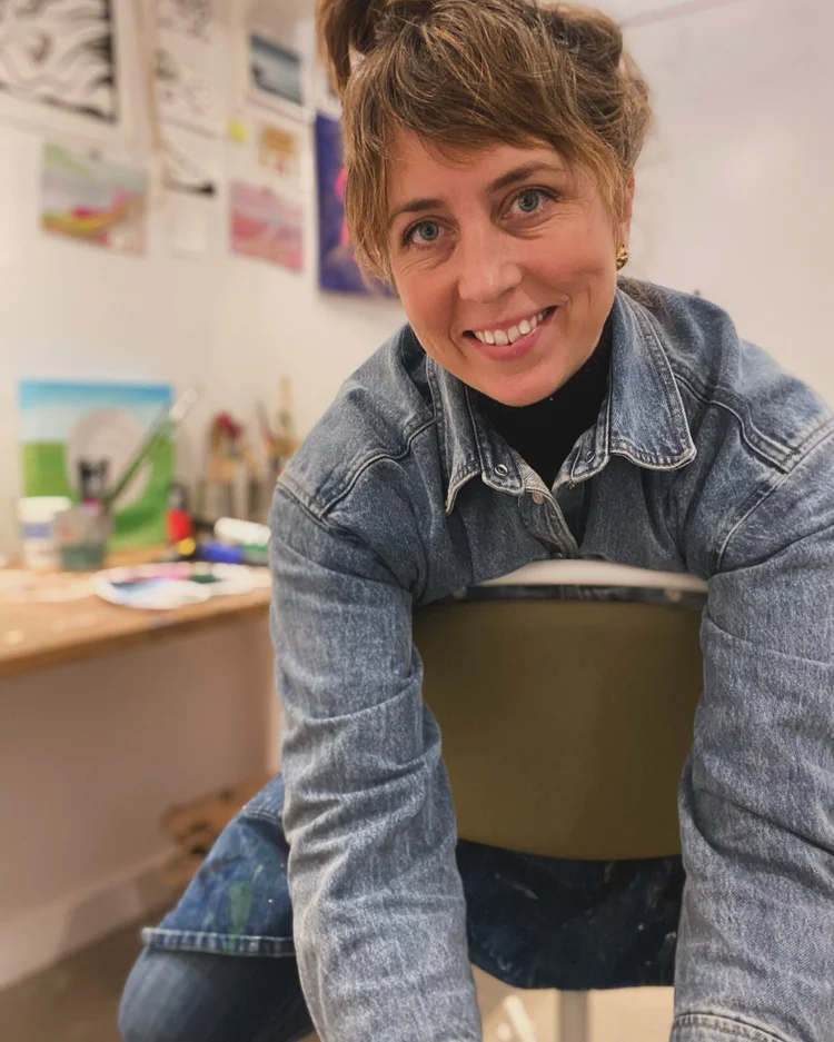 Gillian Lowry in her art studio